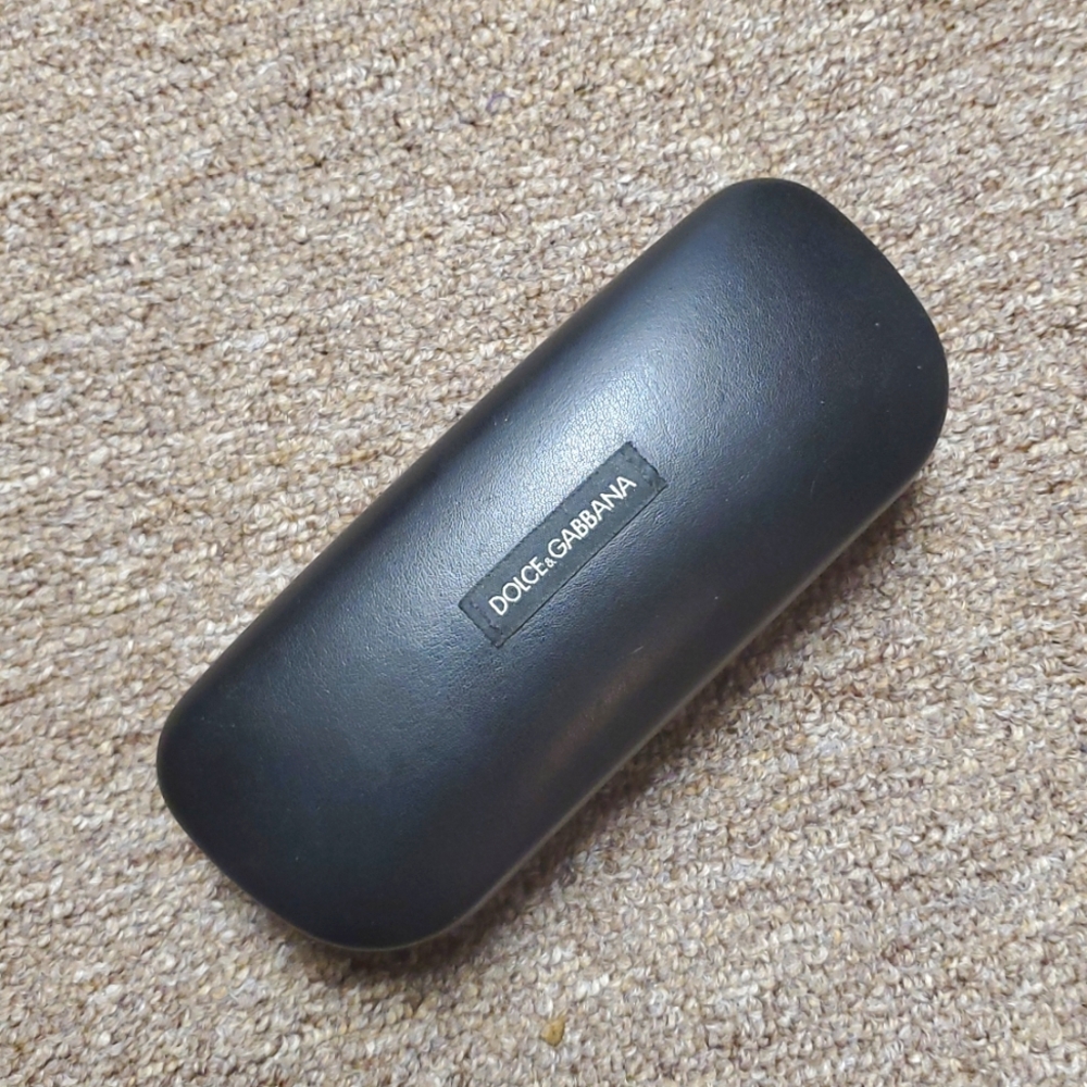 Dolce & Gabbana Leather Clamshell Hard Sunglass & Eyeglass Case in Black 🖤